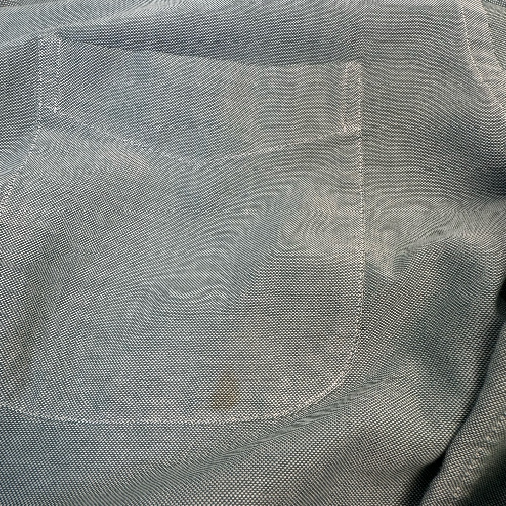 Lands' End Shirt Mens XXL Tall‎ Blue Micro Checked Long Sleeved Button-Down - Picture 4 of 8
